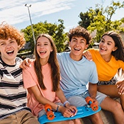 Teenage friends taking a selfie
