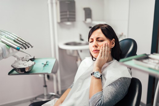 Woman with a toothache
