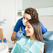 Teen smiling in the dental chair
