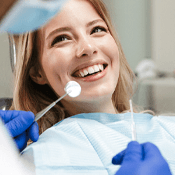 patient getting checkup to prevent dental emergencies in Rancho Park