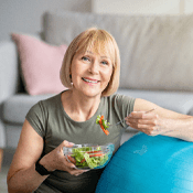 woman eating healthy to prevent dental emergencies in Rancho Park