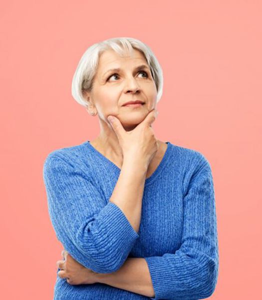 Lady thinks something over