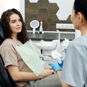 Woman at consultation with dentist
